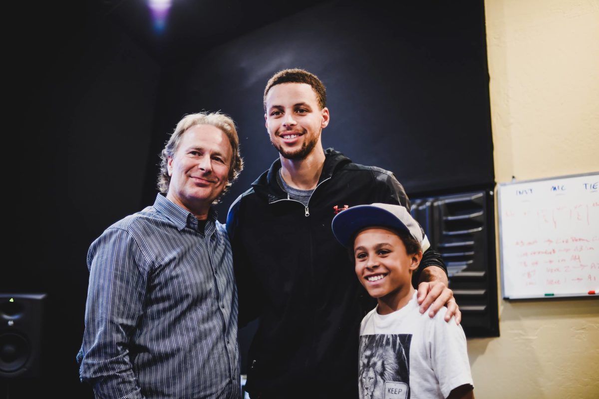 Steph Curry with Bryan & Kames in Control Room A